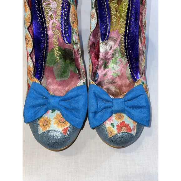 Irregular Choice Iconic Women’s Flair Dress Shoes Size 41 U.S. 10 M Blue Floral - Picture 7 of 14